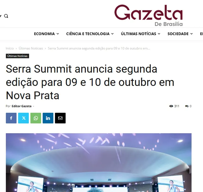 Matéria na Gazeta de Brasília sobre o Serra Summit